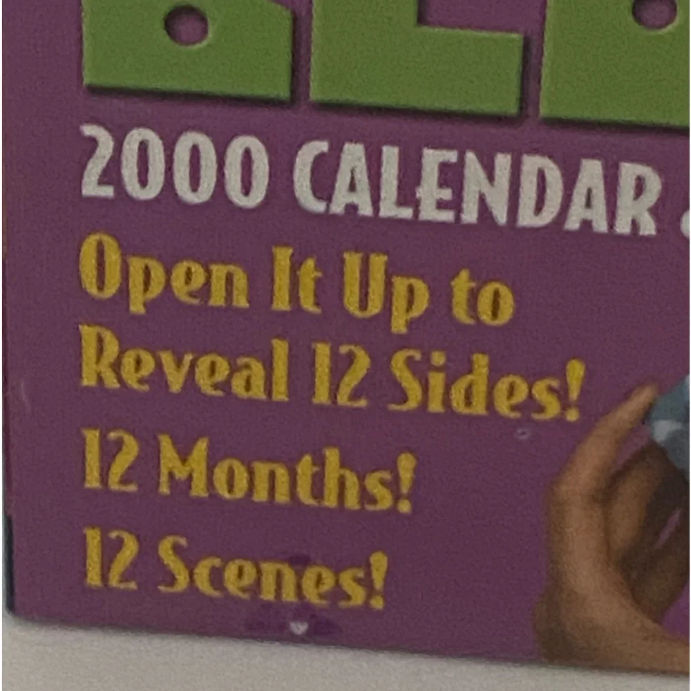 Y2K Vintage cat cube Mental Block 2000 Calendar and Desk Toy CAT scene art